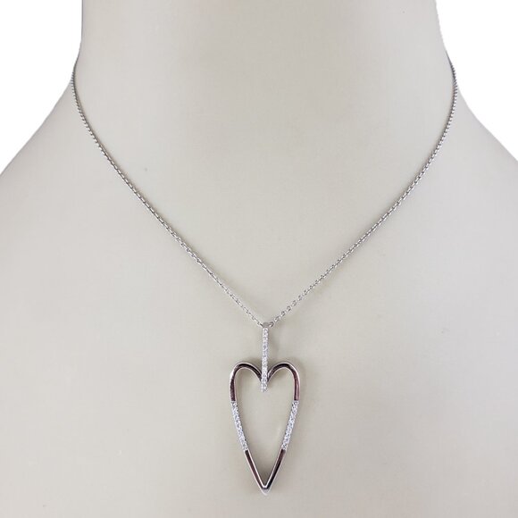 14 Karat White Gold Diamond Heart Pendant #22866 - Picture 7 of 8